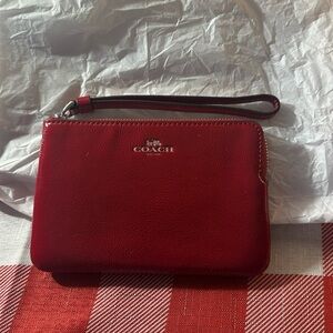 Coach Red Wristlet Clutch